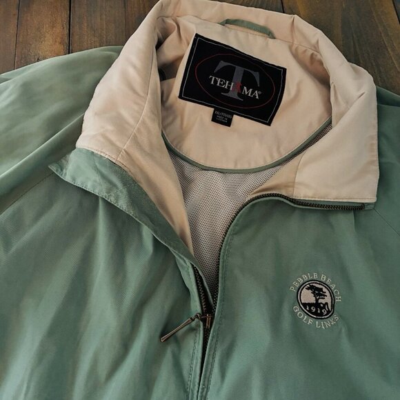 Vintage TEHAMA Pebble Beach Green Golf Full zip Windbreaker Size XXL (Y8) - Picture 2 of 9
